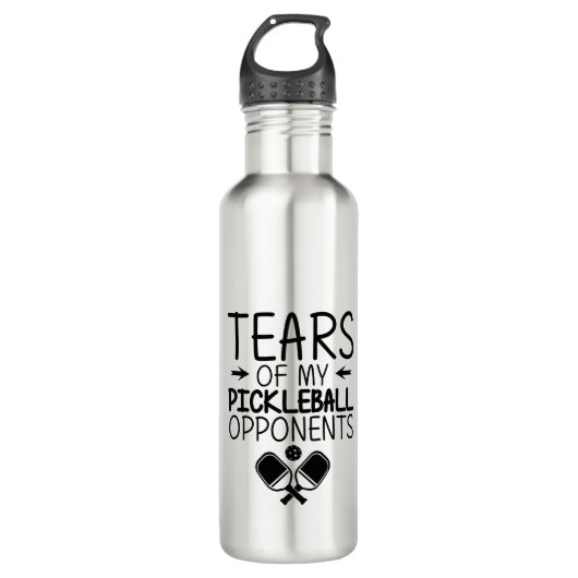 Tränen meines Pickleball Funny Minimal Pickleball Edelstahlflasche (Vorderseite)