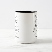 Tränen meines Salsa Tanzlehrers immer noch wärm lu Zweifarbige Tasse (Mittel)