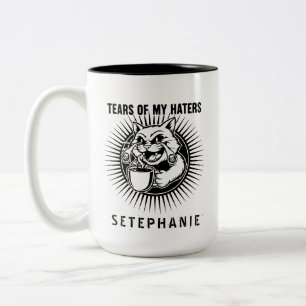 Tränen-Mug meiner Hasser, Lustiger Katzen-Mug, Has Zweifarbige Tasse