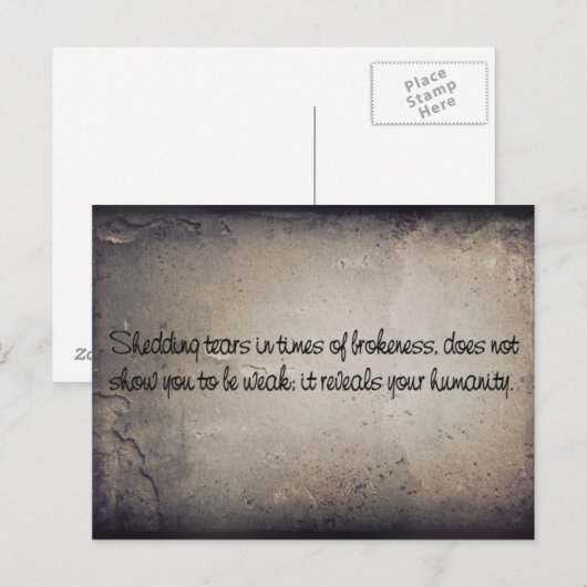 Tränen schütteln postkarte (Vorne/Hinten)