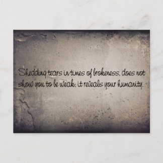 Tränen schütteln postkarte