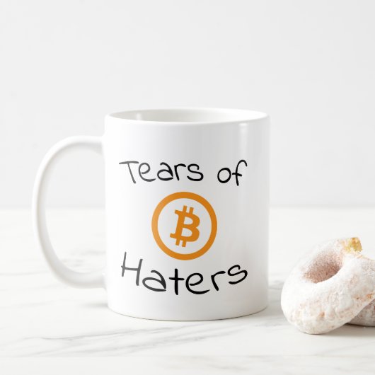 Tränen von Bitcoin Haters Funny BTC Kaffeetasse (Mit Donut)