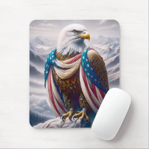 Tränenadler mit amerikanischer Flagge Mousepad
