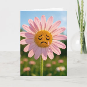Tränende rosa Daisy zum Geburtstag Karte