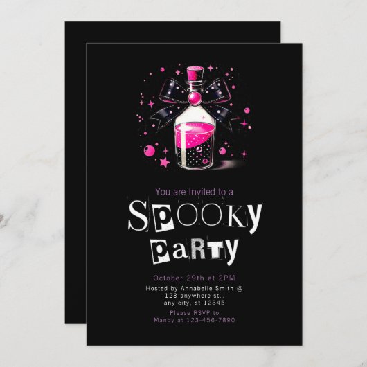 Tränenflaschen Sterne Modernes Minimalistisches Ha Einladung (Vorne/Hinten)