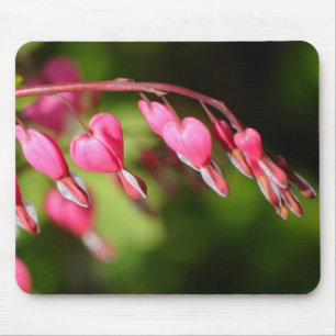 Tränenherzblumen auf grünem Hintergrund Mousepad