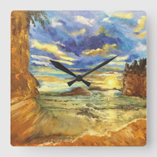 Tränenklumpen Quadratische Wanduhr