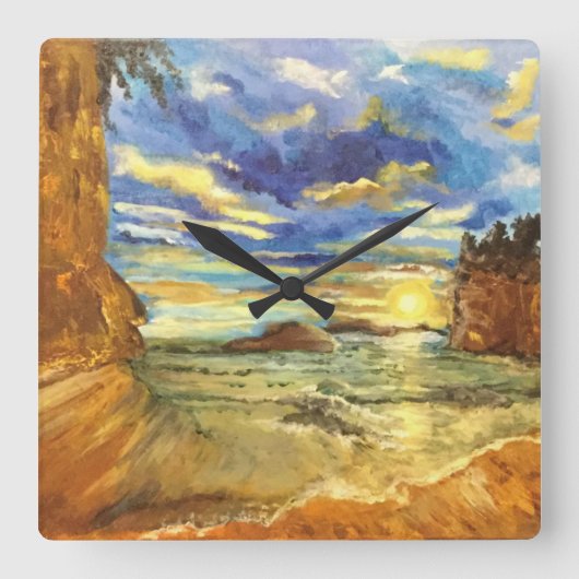 Tränenklumpen Quadratische Wanduhr (Vorderseite)