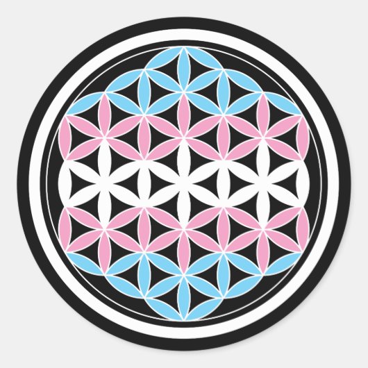 tranHeilige Geometrie Runder Aufkleber (Vorderseite)