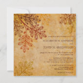 Tranished Lacy Blätter-Hochzeit im Einladung (Rückseite)