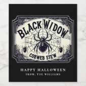 Tränke Halloween-Party Black Widow Web Weinetikett (Einzelnes Label)