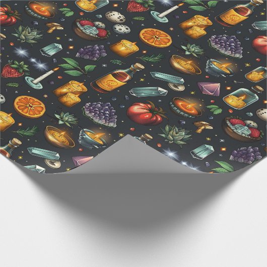 Tränke, Kristalle und Kerzen Geschenkpapier (Ecke)