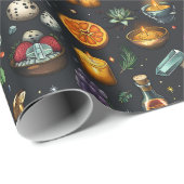 Tränke, Kristalle und Kerzen Geschenkpapier (Rolleneckpunkt)
