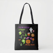 Tränke und Snacks Halloween Tote Bag | Funny Witch Tasche (Vorderseite)