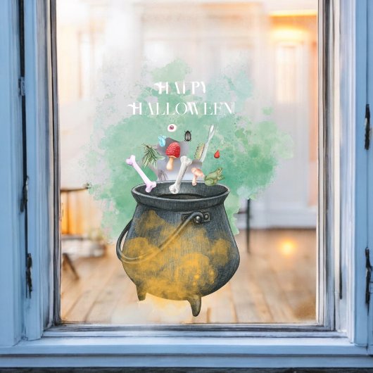 Tränke, Zauber & Zauberhexen Cauldron Halloween Fensteraufkleber
