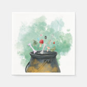 Tränke, Zauber & Zauberhexen Cauldron Halloween Serviette (Vorderseite)
