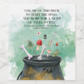 Tränke, Zauber & Zauberhexen Cauldron Halloween Weinetikett (Einzelnes Label)