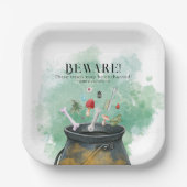 Tränke, Zauber, Zauberhexen Cauldron Pappteller (Vorderseite)