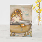 Tränken Sie es oben - Gruß-Karte Karte (Gelbe Blume)