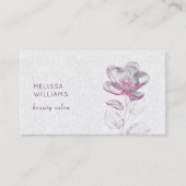 Tranparent Pink Shiny Metallic Flower Visitenkarte (Vorderseite)