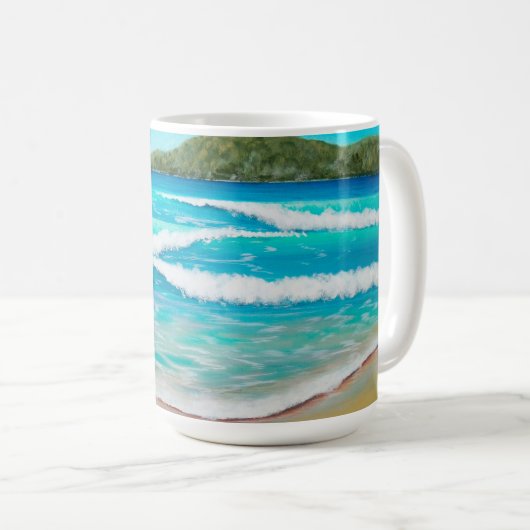 Tranquil Beach Blue Waves Australische Landschaft Kaffeetasse (VorderseiteRechts)