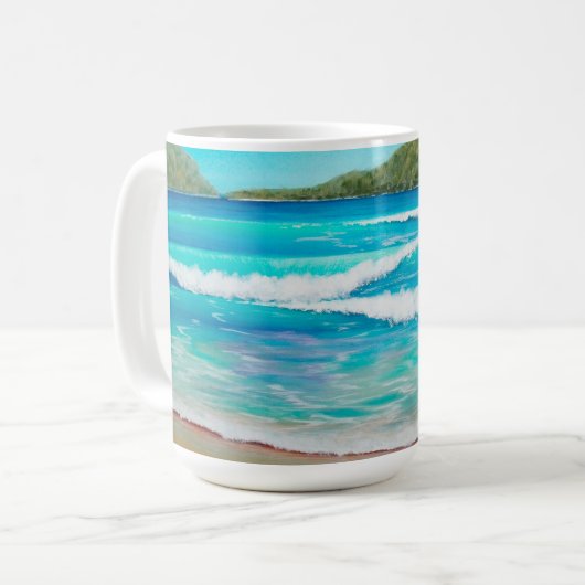 Tranquil Beach Blue Waves Australische Landschaft Kaffeetasse (Vorderseite Links)