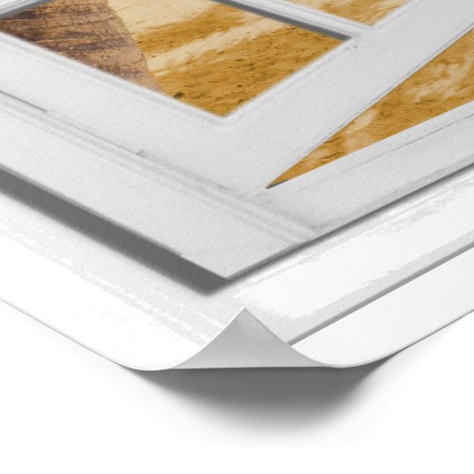 Tranquil Beach Ocean Fake Window View Poster (Ecke)