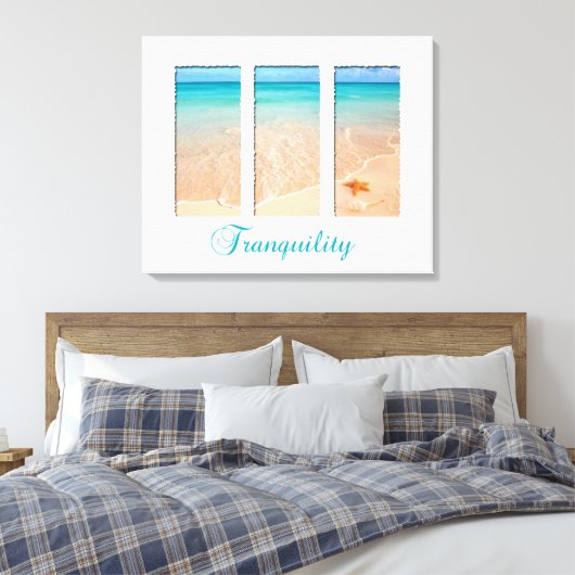 Tranquil Beach Triptych Leinwanddruck (Insitu (Schlafzimmer))