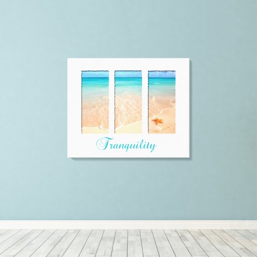 Tranquil Beach Triptych Leinwanddruck (Insitu (Holzboden))
