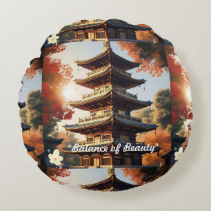 "Tranquil Beauty" Rundes Kissen