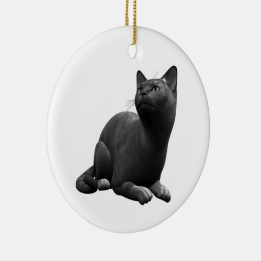 Tranquil Black Cat Ornament (Rechts)