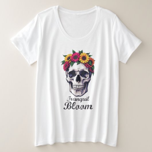 Tranquil Bloom Große Größe T-Shirt (Design vorne)