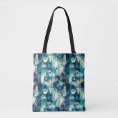 Tranquil Blue Abstrakt Personalisiert Tote Bag Tasche (Vorderseite)