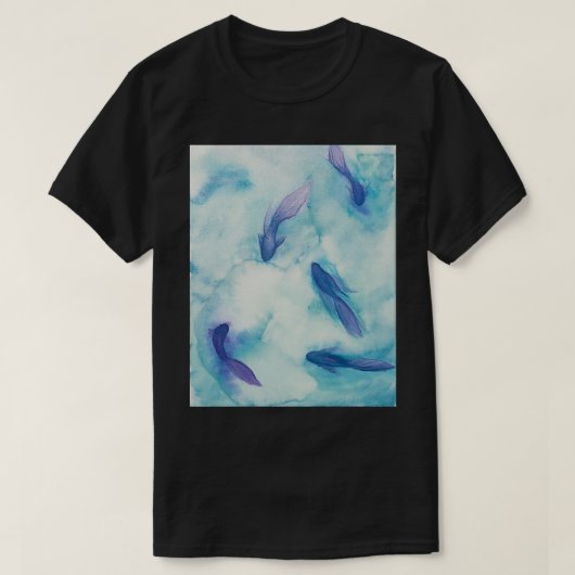 Tranquil Blue Betta Watercolor T-Shirt (Design vorne)