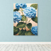 Tranquil Blue Hydrangeas Malerei Leinwanddruck (Insitu (Holzboden))