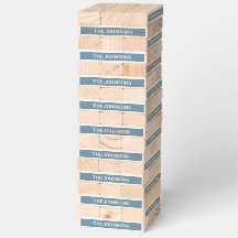 Tranquil Blue Individuelle Name Topple Tower