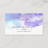 Tranquil Blue Lila Watercolor Visitenkarte (Vorderseite)