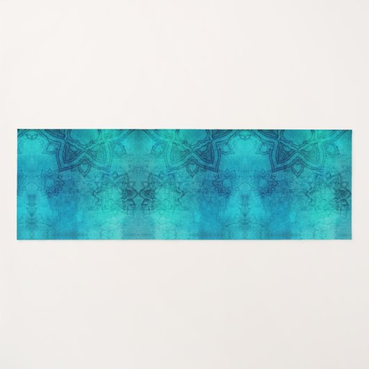 Tranquil Blue Mandala Yogamatte (Vorderseite (Horizontal))