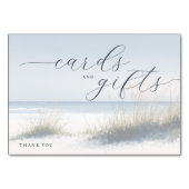 Tranquil Blue Minimalist Beach Waves Tischnummer (Rückseite)