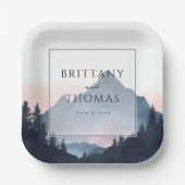 Tranquil Blue Mountain Landscape Pappteller (Vorderseite)