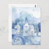 Tranquil Blue Village – Boho Landscape Postkarte (Vorne/Hinten)