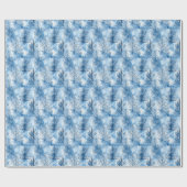 Tranquil Blue Watercolor Evergreen Trees Geschenkpapier (Flach)