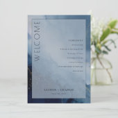 Tranquil Blue Watercolor Waves Programm (Stehend Vorderseite)