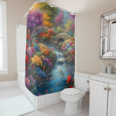 "Tranquil Brook and Stone Bridge" Duschvorhang (Beispiel)