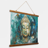 Tranquil Buddha Aura Spirituelle Kunst Wandteppich Mit Holzrahmen (Gewinkelt)