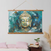 Tranquil Buddha Aura Spirituelle Kunst Wandteppich Mit Holzrahmen (Schlafzimmer)