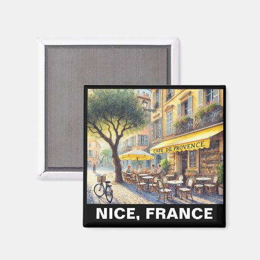 Tranquil Café in der Tasse Nizza Magnet (Vorderseite/Rückseite)