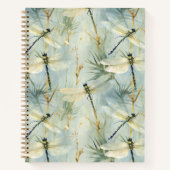 Tranquil Dragonfly Spiral im Wasserfarbenstil Notizblock (Vorderseite)