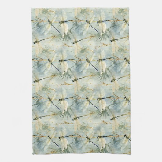 Tranquil Dragonfly Watercolor-Stil Geschirrtuch (Vertikal)