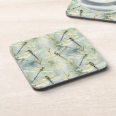 Tranquil Dragonfly Watercolor-Stil Getränkeuntersetzer (Linke Seite)